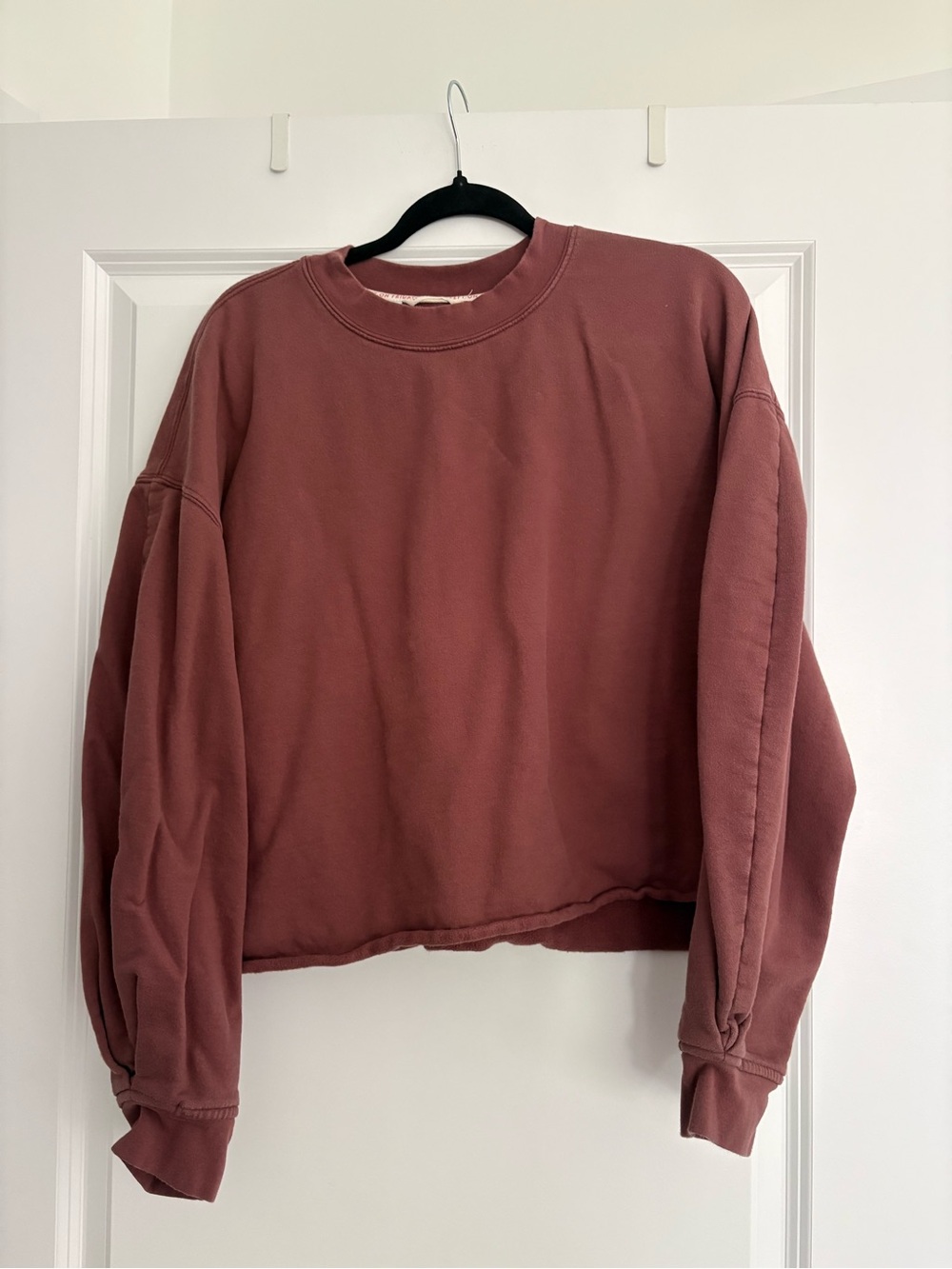 Left On Friday Cropped Crewneck Sweatshirt - Tiki Brown